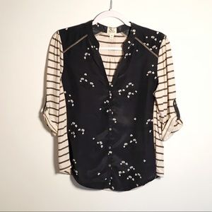 Anthropologie | multi-patterned top petite small